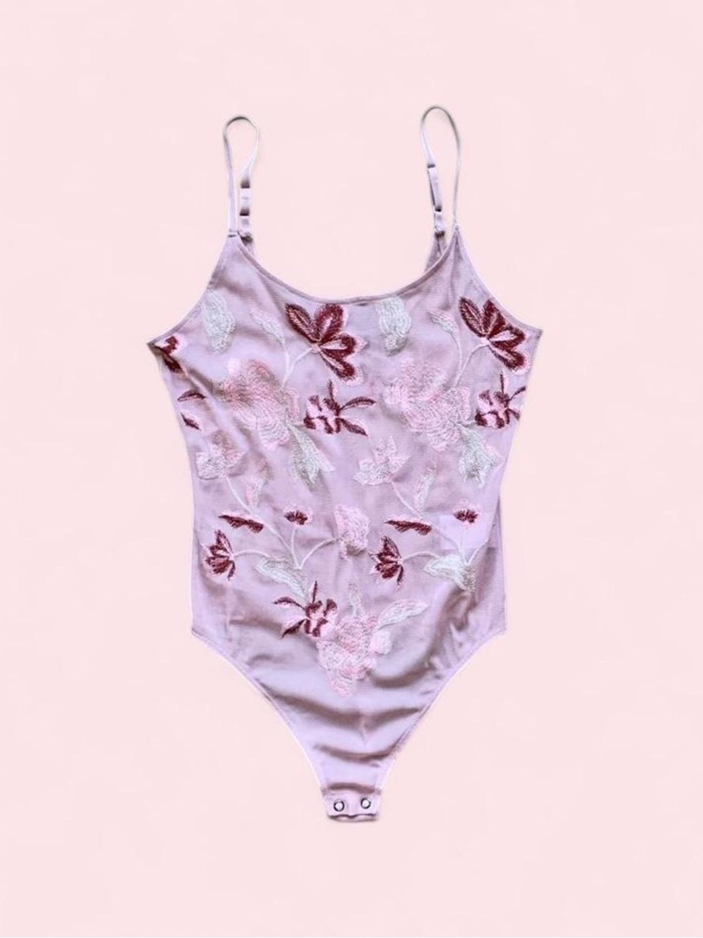 Express Floral Mesh Thong Bodysuit Sheer Lace‎ Coquette Fairy Small EUC